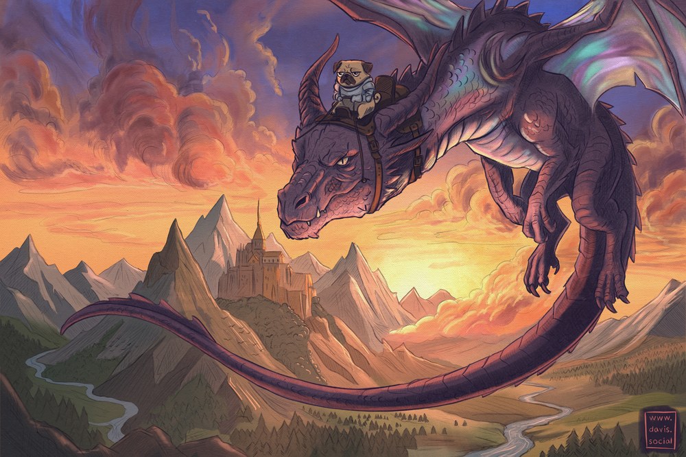 Pug Dragon Rider